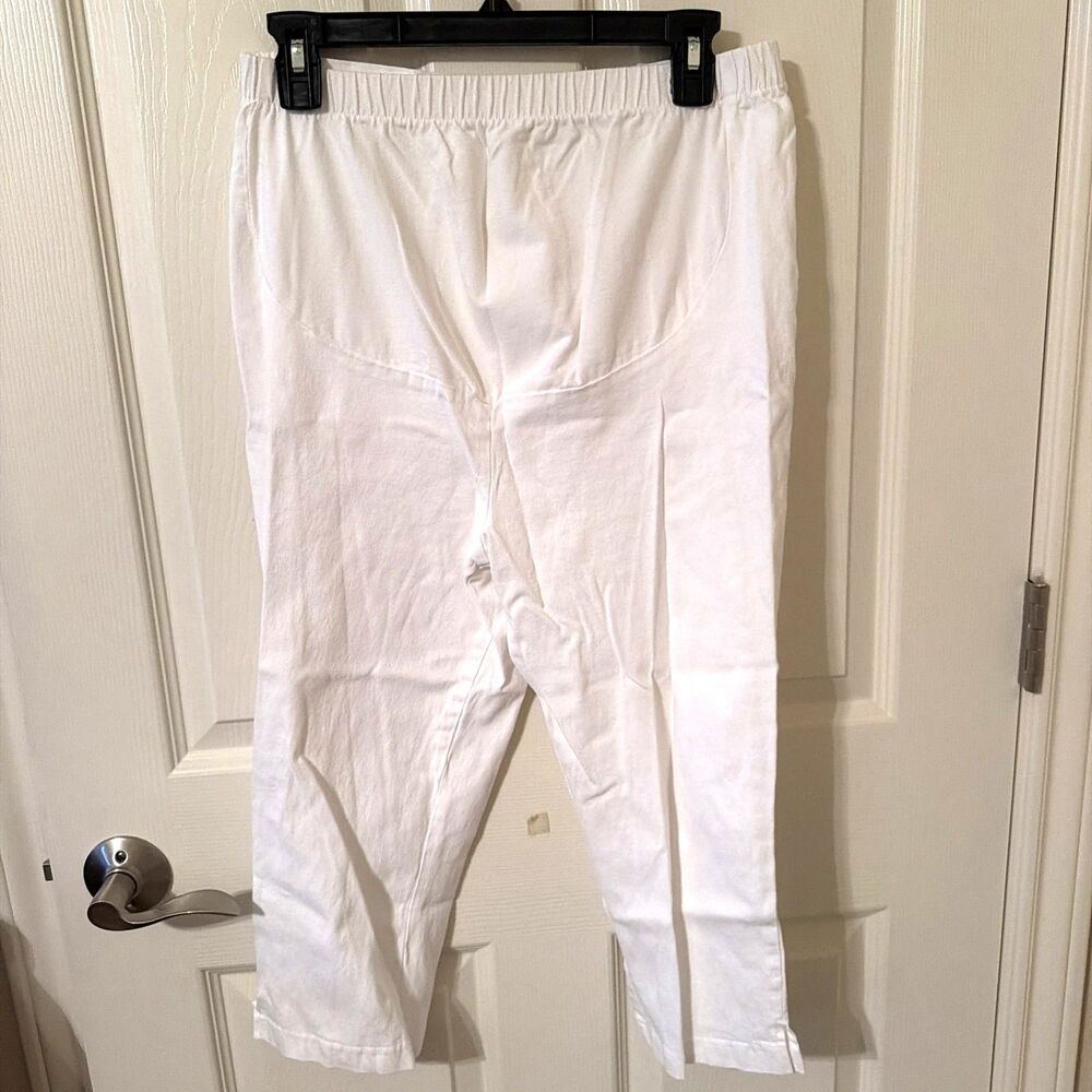 Take Nine Maternity White Pull On Lightweight Capri Size M, Vintage